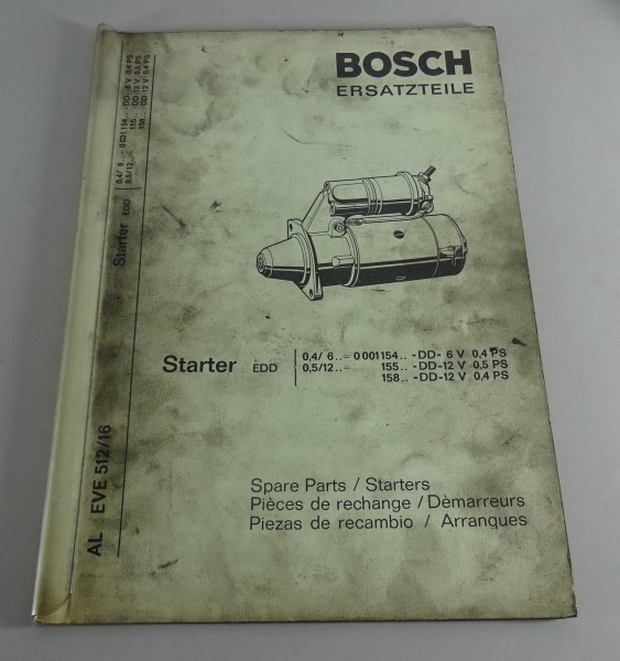 Teilekatalog Bosch Anlasser / Starter EDD von 4/1969