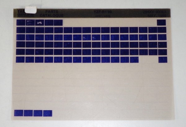 Microfich Parts Catalogue / Ersatzteilkatalog Yamaha YZF - R1 Stand 05/99