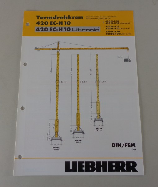 Datenblatt Liebherr Turmdrehkran 420 EC-H 10 / Litronic von 03/2004