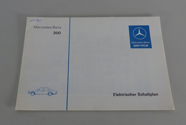 Elektrischer Schaltplan Mercedes Benz W123 200 Vergaser Stand 11/1980