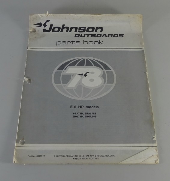 Teilekatalog OMC Johnson Outboards E-6 PS Models von 1978