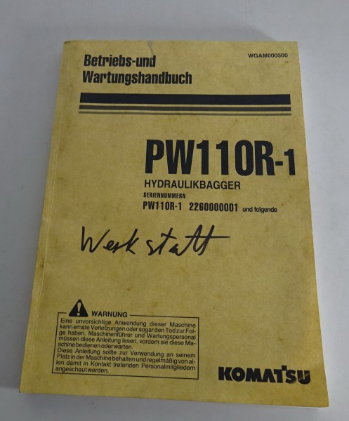 Betriebsanleitung / Handbuch Komatsu Hydraulikbagger PW110R-1 Stand 1999