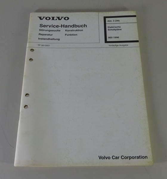 Werkstatthandbuch Elektrik / Elektrische Schaltpläne Volvo 960 Stand 1996