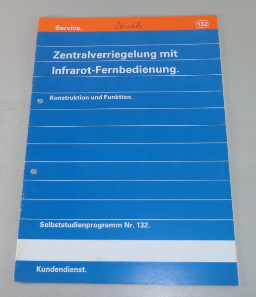 SSP 132 Audi V8 Zentralverriegelung Selbstudienprogramm Konstruktion & Funktion