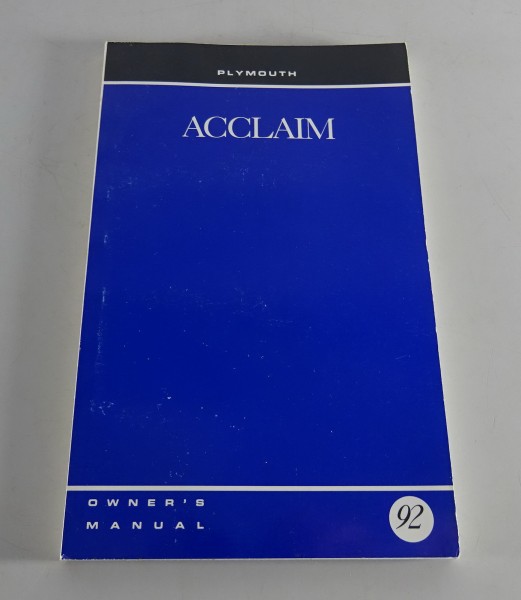Owner´s Manual / Handbook Plymouth Acclaim Stand 1992