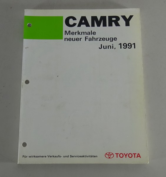 Werkstatthandbuch Toyota Camry Merkmale neuer Fahrzeuge Stand 06/1991