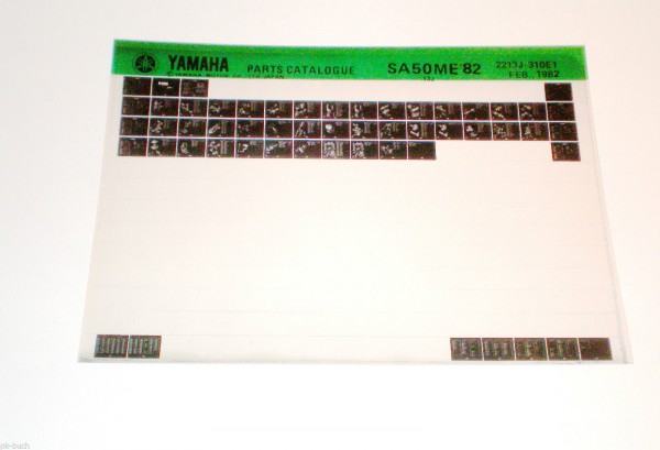 Microfich Teilekatalog / Spare Parts Catalogue Yamaha SA 50 ME ab 1982