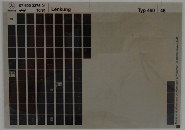 Microfich Werkstatthandbuch Mercedes-Benz G-Modell / G-Klasse W460 Lenkung 1991