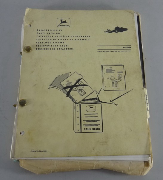 Teilekatalog / Parts list John Deere Mähdrescher 360 Stand 01/1974