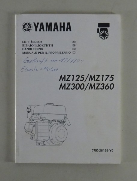 Owners Manual Yamaha MZ 125 / MZ 175 / MZ 300 / MZ 360 mehrsprachig