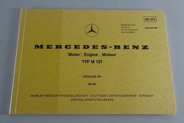 Bildkatalog Mercedes Benz Motor M 121 in 190SL R121, W120/121, W110 Stand 3/1983