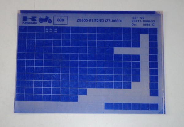 Microfich Ersatzteilkatalog Kawasaki ZZR600 ZX600 E1-E3 Model 93-95 Stand 10/94