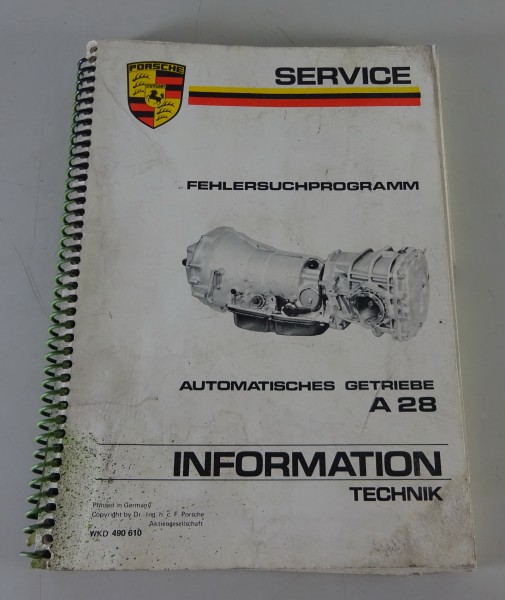 Service Info Technik Porsche Fehlersuche Automatisches Getriebe A 28 1983 - 1986