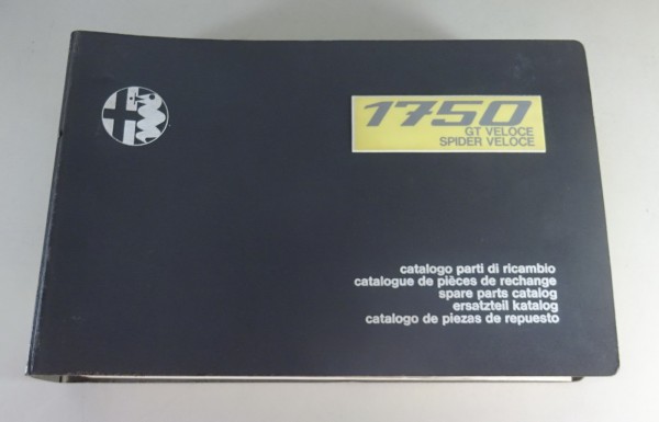 Teilekatalog Alfa Romeo Karosserie 1750 Spider + GTV 105 / 115 Stand 09/1970