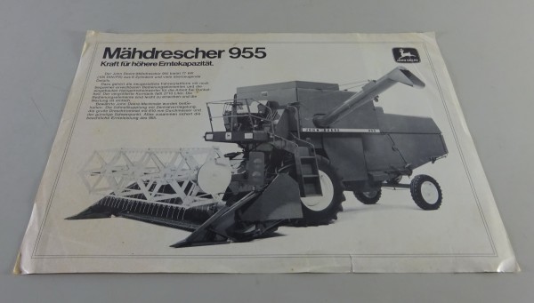 Prospektblatt / Datenblatt John Deere Mähdrescher 955 105 PS Stand 12/1976