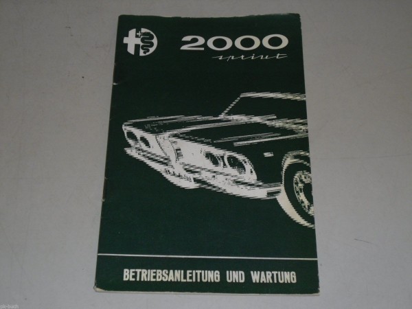 Betriebsanleitung Handbuch Alfa Romeo 2000 Sprint, Stand 1962