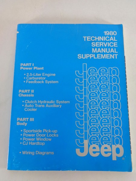 Workshop manual Supplement Jeep CJ-5 + Cherokee SJ + Wagoneer from 1980