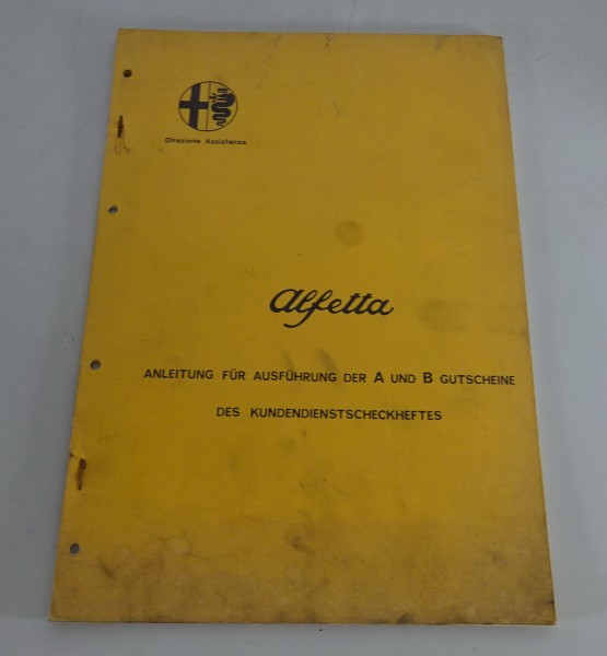 Handbuch Alfa Romeo Alfetta Wartung / Inspektion Stand 07/1972