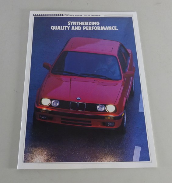 Prospekt / Broschüre The BMW Military Sales Program E30 E34 E32+Cabrio&M3 '1990