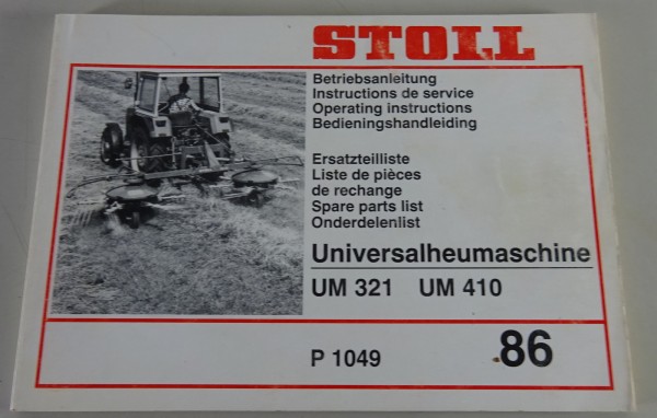 Teilekatalog / Betriebsanleitung Stoll UM 321 / UM 410 Stand 1986