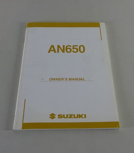 Owners Manual / Handbook Suzuki AN 650 Burgman von 07/2003
