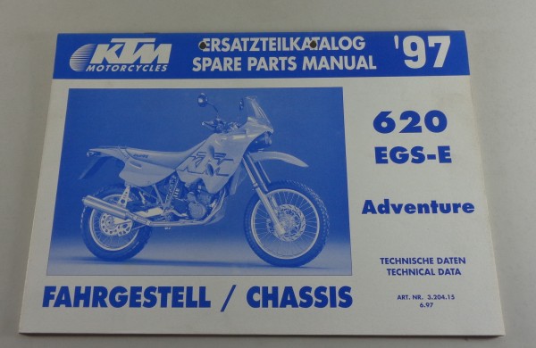 Teilekatalog KTM 620 EGS-E Adventure Baujahr 1997 Fahrgestell