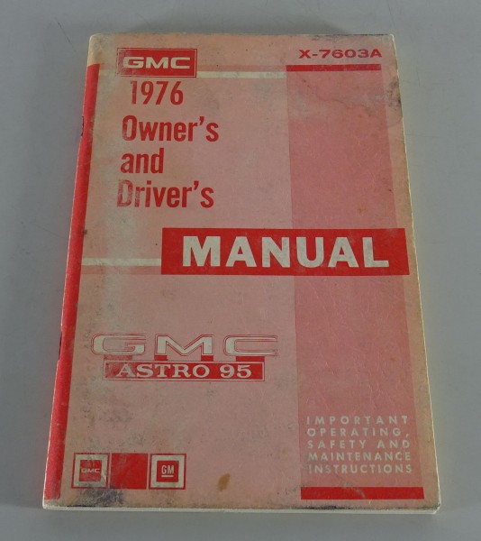 Owner´s Manual / Handbook GMC Astro 95 Truck Stand 1976