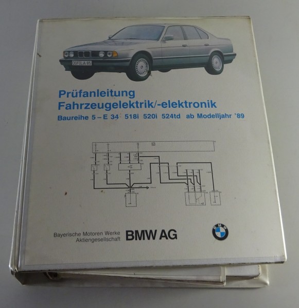 Werkstatthandbuch Elektrik / Schaltpläne BMW 5er E34 518i, 520i, 524td ab 1989