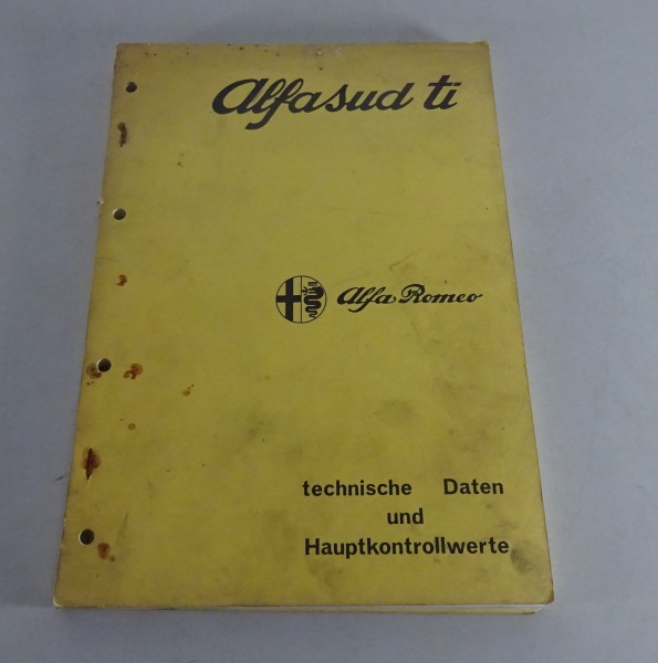 Werkstatthandbuch Alfa Romeo Alfasud ti Techn. Daten + Kontrollwerte von 03/1975