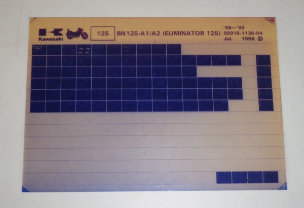 Microfich Ersatzteilkatalog Kawasaki Eliminator 125 BN A1/A2 Model 98-99 von 98