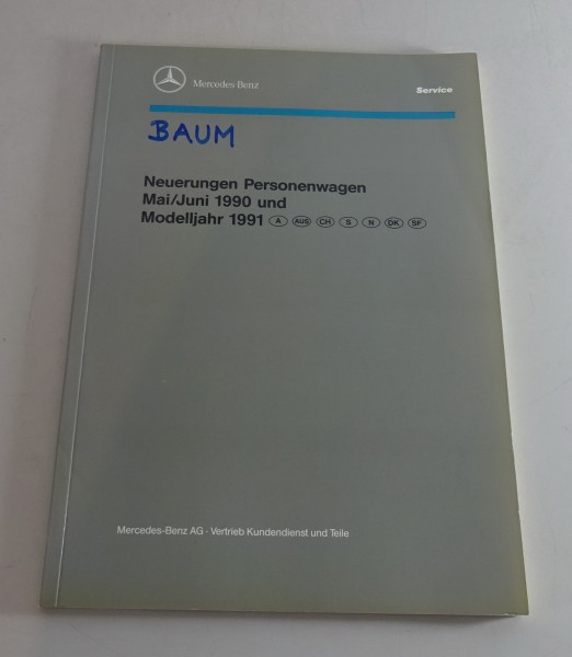 Werkstatthandbuch Mercedes Benz Typ R129 W124 W126 W201 Neuerungen 1990/1991