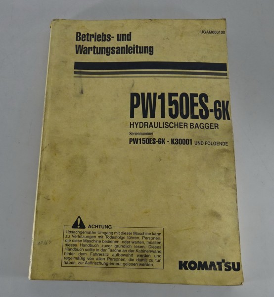 Betriebsanleitung / Handbuch Komatsu Hydraulikbagger PW150ES-6K Stand 04/1999
